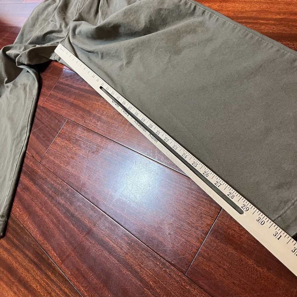 Polo Ralph Lauren Pants Mens 37x31 Olive Green Double Pleated Straight Fit Chino - Picture 7 of 10